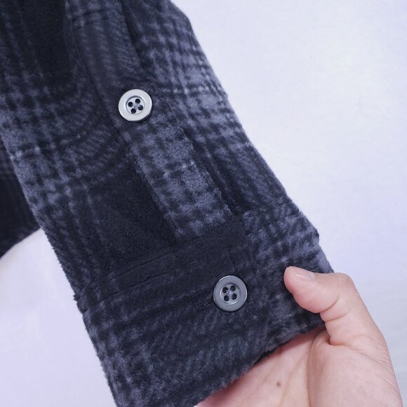 Freedom Foundry Men Dark Gray Black Plaid Shirt Size M - Picture 13 of 16